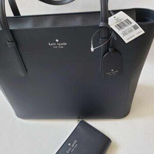 kate spade  - navy tote/laptop bag with matching wallet. NEW/unused.